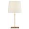 Visual Comfort Dauphine Modern Classic Gilded Iron White Linen Shade Table Lamp|Kathy Kuo Home