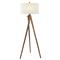 Visual Comfort Tripod Industrial Loft French Wax Wood Linen Shade Floor Lamp|Kathy Kuo Home