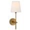 Visual Comfort Bryant Modern Antique Brass Linen Shade Sconce - Small|Kathy Kuo Home
