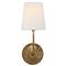 Visual Comfort Vendome Modern Antique Brass Linen Shade Single Armed Wall Sconce|Kathy Kuo Home