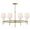 Visual Comfort Bryant Modern Antique Brass Linen Shade Ring Chandelier|Kathy Kuo Home