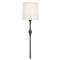 Visual Comfort Dauphine Modern Classic Aged Iron White Linen Shade Sconce|Kathy Kuo Home