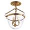 Visual Comfort Country Bell Jar French Antique Burnished Brass Semi Flush Mount|Kathy Kuo Home