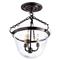 Visual Comfort Country Bell Jar French Bronze Metal Semi Flush Mount|Kathy Kuo Home