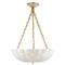 Visual Comfort Rosehill Mid Century Antique Brass Metal White Glass Chandelier|Kathy Kuo Home