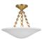 Visual Comfort Mollino Mid Century Antique Brass Plaster White Semi Flush Mount|Kathy Kuo Home