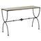 Arlene French Country Light Grey Concrete Top Bronze Iron Console Table|Kathy Kuo Home