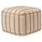 Remsen Coastal Beach Cream Cotton Braided Jute Square Pouf|Kathy Kuo Home