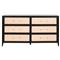 Steven Coastal Beach Natural Rattan Black Wood Frame 6 Drawer Dresser|Kathy Kuo Home