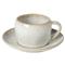 Eivissa Coastal Beach Beige Stoneware Teacup and Saucer - Set of 4|Kathy Kuo Home