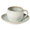 Eivissa Coastal Beach Blue Stoneware Teacup and Saucer - Set of 4|Kathy Kuo Home