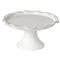 Cook &amp; Host Modern White Stoneware Footed Cake Plate - 9&#39;&#39;|Kathy Kuo Home