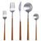 Mito Modern Silver Stainless Steel 5 Piece Flatware Place Setting|Kathy Kuo Home