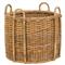 Camilla Coastal Beach Natural Handwoven Rattan Fireplace Floor Basket|Kathy Kuo Home
