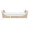 Alyssa Coastal White Cushion Wood Bleached Cane Accent Daybed|Kathy Kuo Home
