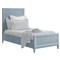 Kalea Coastal Beach Blue Woven Rattan Frame Classic Bed - Twin|Kathy Kuo Home