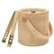 Barth Coastal Beach Natural Raffia Gold Ice Bucket with Tongs|Kathy Kuo Home