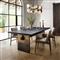 Ali Mid Century Modern Black Oak Wood Grey Leather Dining Collection