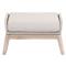 Lorry Coastal Beach Taupe Woven Rope Grey Teak Wood Outdoor Footstool|Kathy Kuo Home