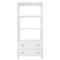 Worlds Away Davie Modern Matte White Oak Brass Metal Open Back Etagere|Kathy Kuo Home