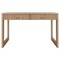Worlds Away Larkin Modern Classic Natural Wood Brass Rectangular Desk|Kathy Kuo Home