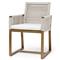 Palecek San Martin Coastal White Teak Taupe Woven Rope Outdoor Dining Chair|Kathy Kuo Home