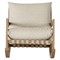 Addison Coastal Beach Beige Upholstered Brown Teak Wood Outdoor Rocking Chair|Kathy Kuo Home