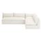 Cee Modern Classic Cream Upholstered 3 Piece Outdoor Sectional - 114&quot;Wx114&quot;D|Kathy Kuo Home
