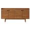 Yulla Rustic Lodge Natural Solid Teak Wood 4 Door Outdoor Sideboard|Kathy Kuo Home
