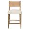 Ely Rustic Lodge Beige Performance Leather Seat Light Brown Wood Counter Stool|Kathy Kuo Home