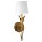 River Reed French Antique Gold Leaf Steel Linen Shade Armed Sconce|Kathy Kuo Home