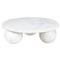 Marlow Modern Classic White Marble Round Decorative Tray - Small|Kathy Kuo Home