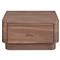 Rex Coastal Beach Brown Walnut Wood 1 Drawer Nightstand|Kathy Kuo Home