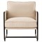 Open Box Penelope Modern Classic Ivory Cushion Black Iron Occasional Arm Chair|Kathy Kuo Home
