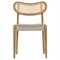 Open Box Nila Coastal Beige Upholstered Solid Wood Woven Cane Dining Side Chair|Kathy Kuo Home