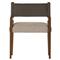 Ely Rustic Lodge Grey Performance Brown Wood Leather Dining Arm Chair|Kathy Kuo Home
