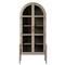 Ivan Mid Century White Solid Oak Wood 2 Glass Door Arched Display Case|Kathy Kuo Home