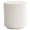 Torin Coastal Beach White Concrete Drum Outdoor Side Table|Kathy Kuo Home