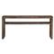 Ethan Industrial Loft Dark Brown Walnut Brass Metal Rectangular Console Table