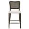 Zachary Coastal Beach Dark Brown Oak Wood Cane Back Counter Stool|Kathy Kuo Home