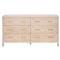 Stacy Modern Classic Light Brown Oak Brass Steel 6 Drawer Double Dresser|Kathy Kuo Home
