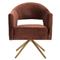 Alexis Modern Classic Auburn Velvet Polished Brass Swivel Desk Chair|Kathy Kuo Home