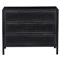 Rhian Coastal Beach Black Mango Wood Black Woven Cane 3 Drawer Nightstand|Kathy Kuo Home