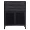 Rhian Coastal Beach Black Mango Wood Black Woven Cane 3 Drawer Dresser|Kathy Kuo Home
