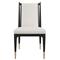 Abrielle Dark Modern Classic White Boucle Oak Dining Side Chair|Kathy Kuo Home