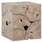 Lumber Rustic Lodge Bleached Teak Wood Square Side Table|Kathy Kuo Home