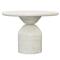 Mendez Mid Century Whitewash Mango Wood Round Pedestal Dining Table - 42&quot;W|Kathy Kuo Home