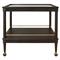 Worlds Away Dublin Mid Century Modern Glass Top Espresso Brown Oak Bar Cart|Kathy Kuo Home