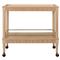 Worlds Away Dublin Modern Classic Glass Top Natural Oak Bar Cart|Kathy Kuo Home