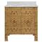 Worlds Away Blanche Modern Classic White Marble Burl Wood Vanity Sink - 31&quot;|Kathy Kuo Home